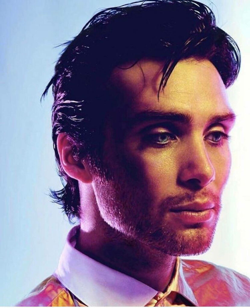 Cillian Murphy intense gaze vibrant Clash Magazine wallpaper sharp features bright lighting background