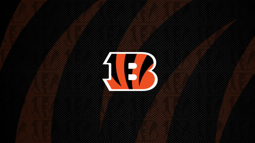 Cincinnati Bengals logo on dark textured background with bold black and orange animal print patterns Wallpaper