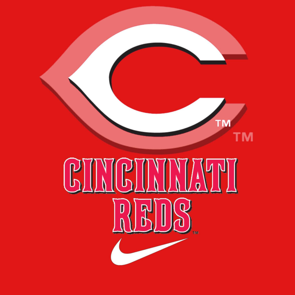 Cincinnati Reds logo wallpaper vibrant red background Nike branding classic team name design