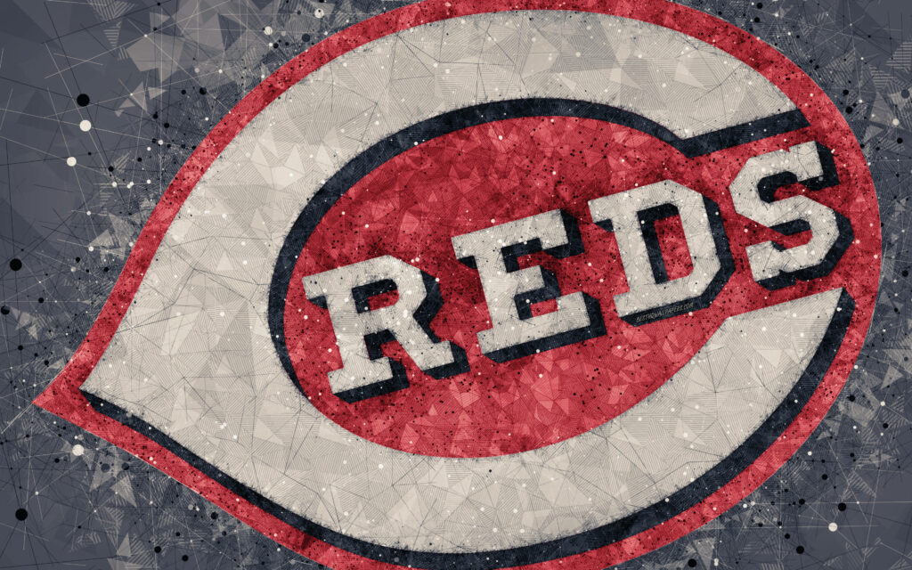 Cincinnati Reds logo wallpaper gray textured background geometric grunge sports digital art