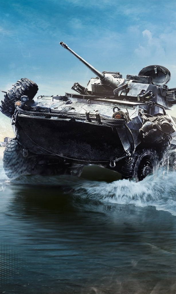 Battlefield 4 tank wallpaper phone background armored vehicle splashing water cinematic art