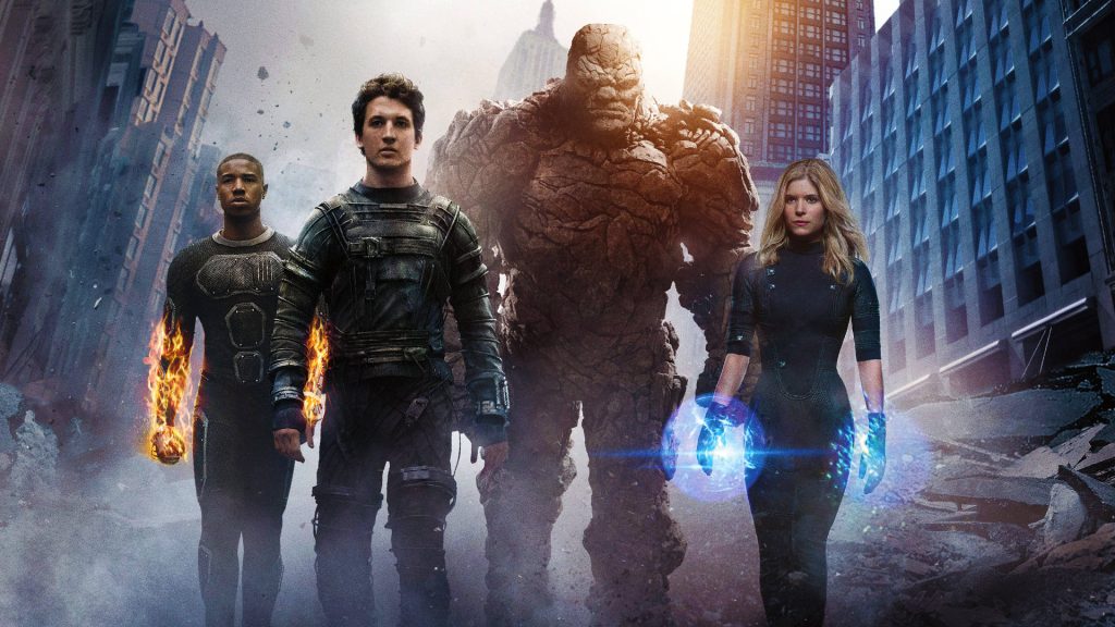 Cinematic Fantastic Four 2015 wallpaper with Human Torch Mr Fantastic Thing and Invisible Woman in tactical suits