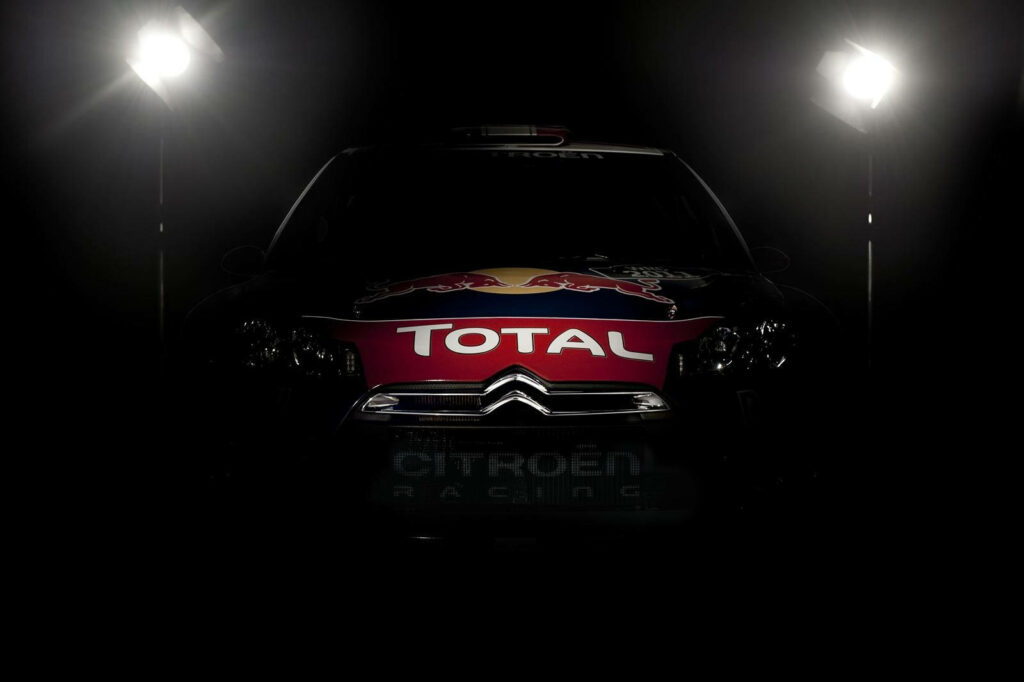 Citroën DS3 WRC Wallpaper: Bold Rally Design in Low Lighting