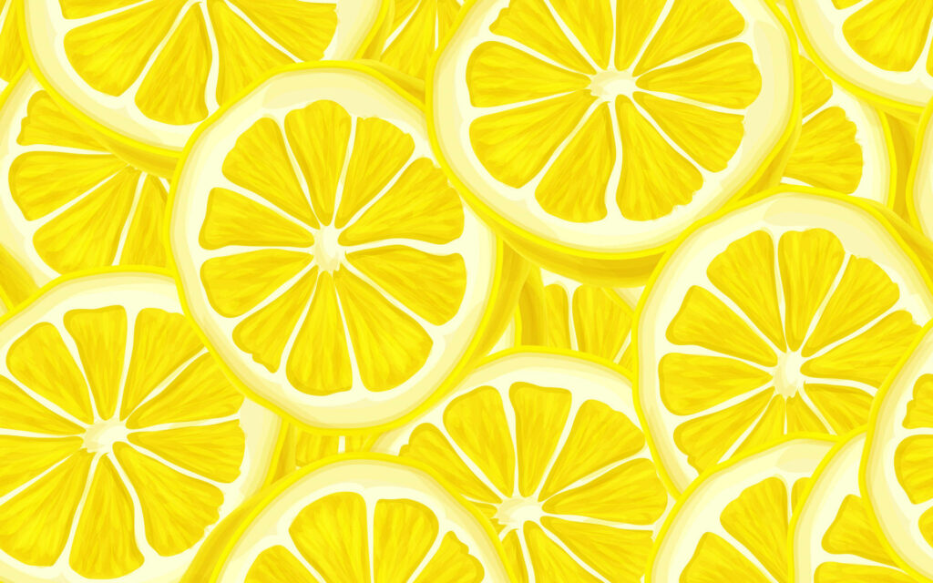 Luminous Lemon Slices: A Zesty Citrus Delight in Mural Form Wallpaper