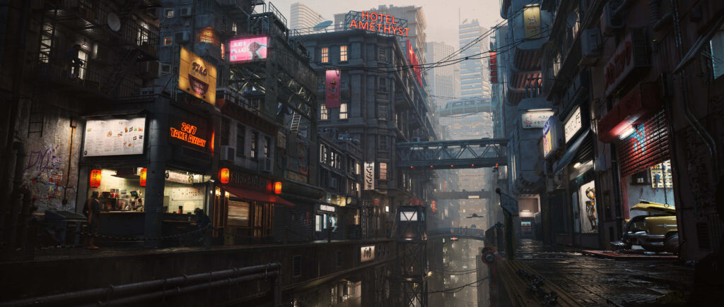 Hyperreal Cyber City: A Futuristic Cyberpunk Vista in Ultrawide 4K Wallpaper