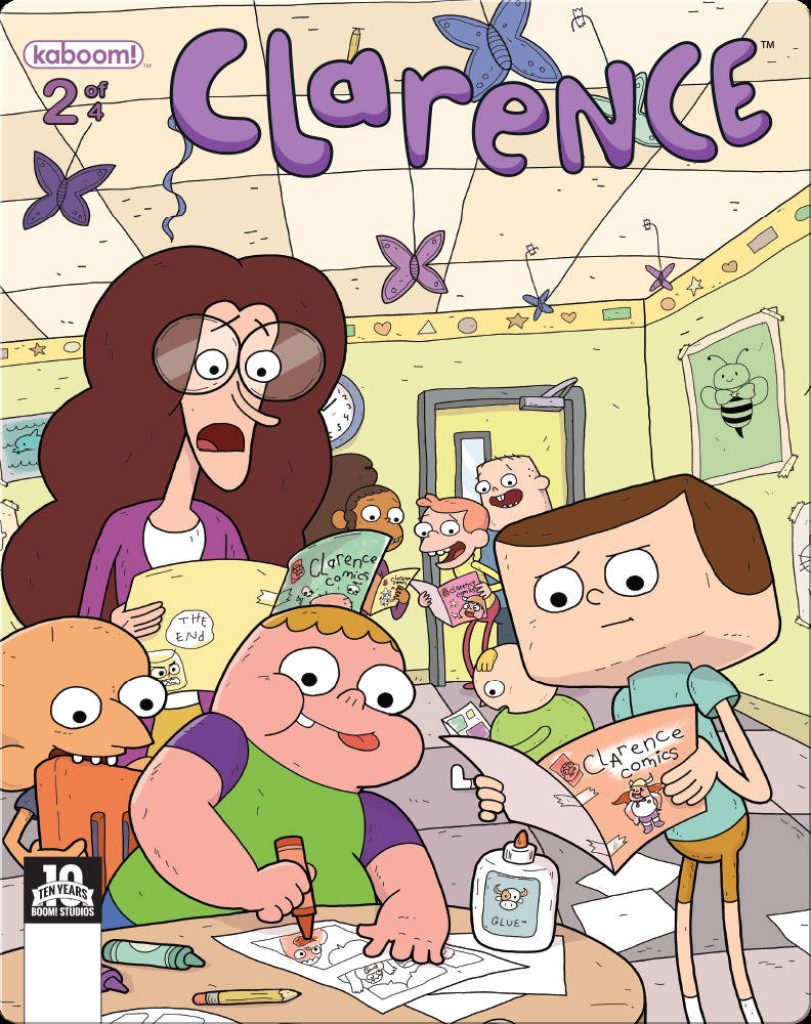 Clarence animated series comic cover with Clarence Jeff Sumo Ms Baker colorful classroom scene Wallpaper