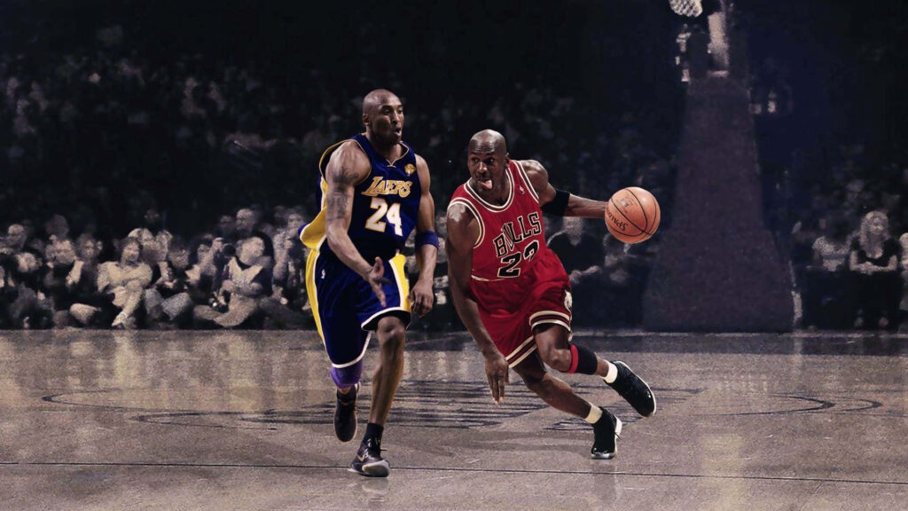 The Ultimate Battle of Legends: Kobe Bryant vs. Michael Jordan on the Hardwood Wallpaper