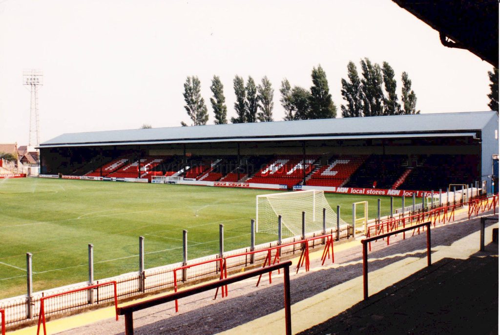 AFC Bournemouth Dean Court historic main stand with red seats football stadium wallpaper background