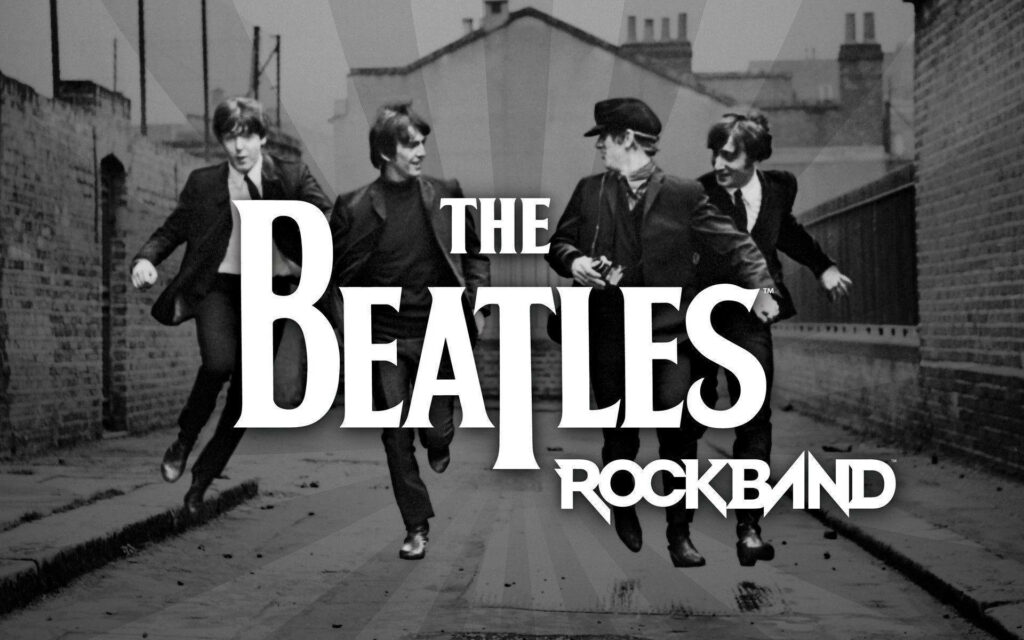 Classic Monochrome Beatles Wallpaper: Iconic Pose & Timeless Style