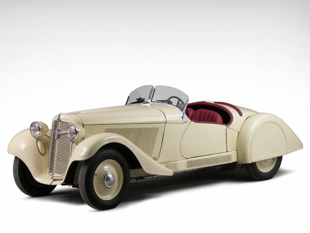 Classic Beige Adler Car Wallpaper: Timeless Vintage Style