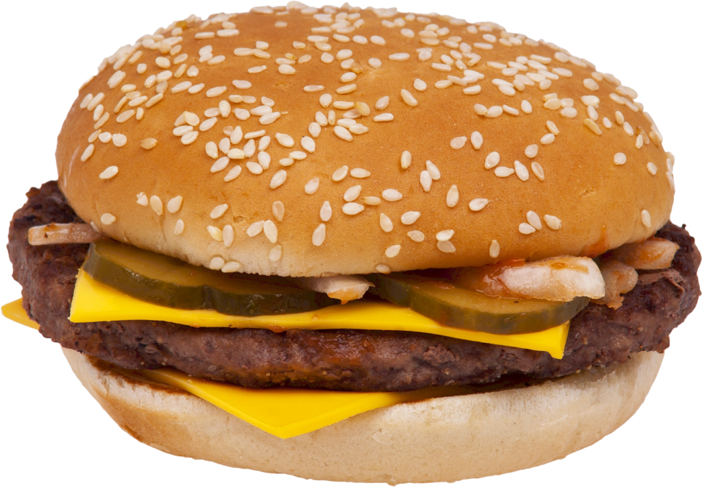 “Classic Cheeseburger Wallpaper: Juicy Beef, Cheese, and Fresh Pickles”