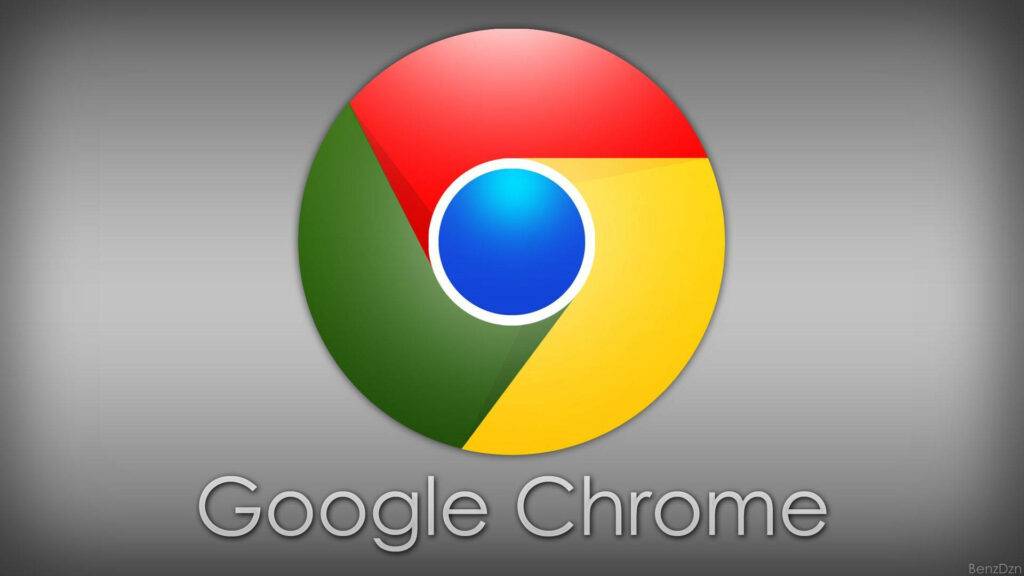 Minimalist Google Chrome Logo HD Wallpaper on Grey Background