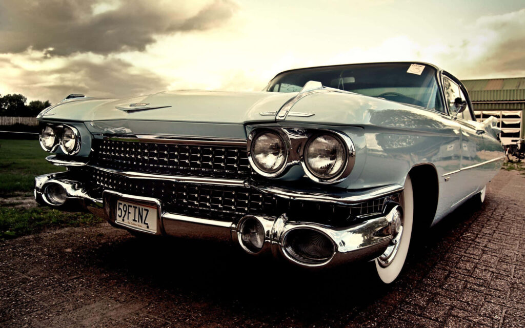 Silver Stunner: An Old-School Muscle Car Show Stopper Wallpaper