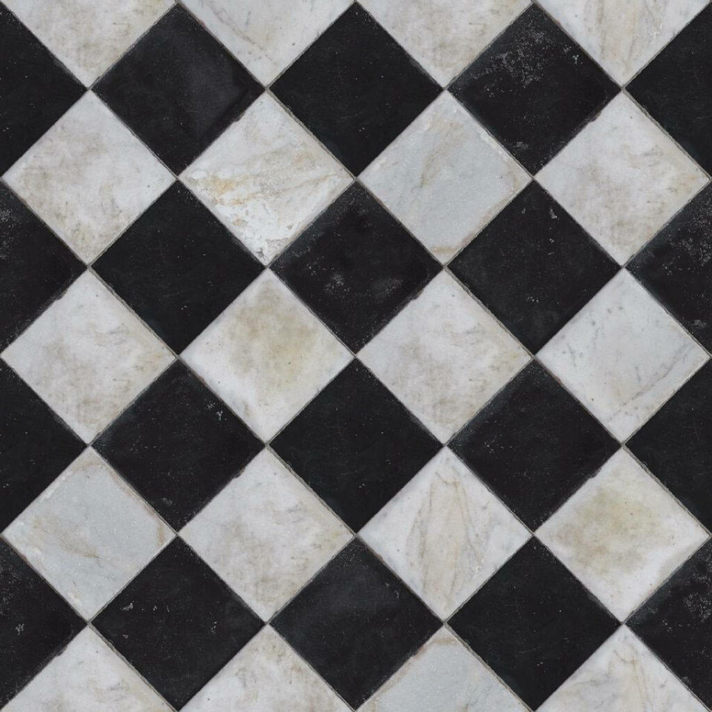 Classic Diagonal Chessboard Wallpaper - Timeless Black & White Design