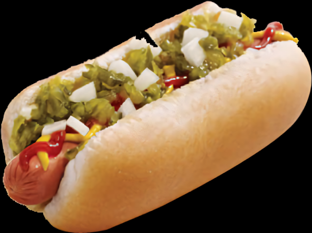 Classic Hot Dog with Mustard, Ketchup, and Onions Wallpaper