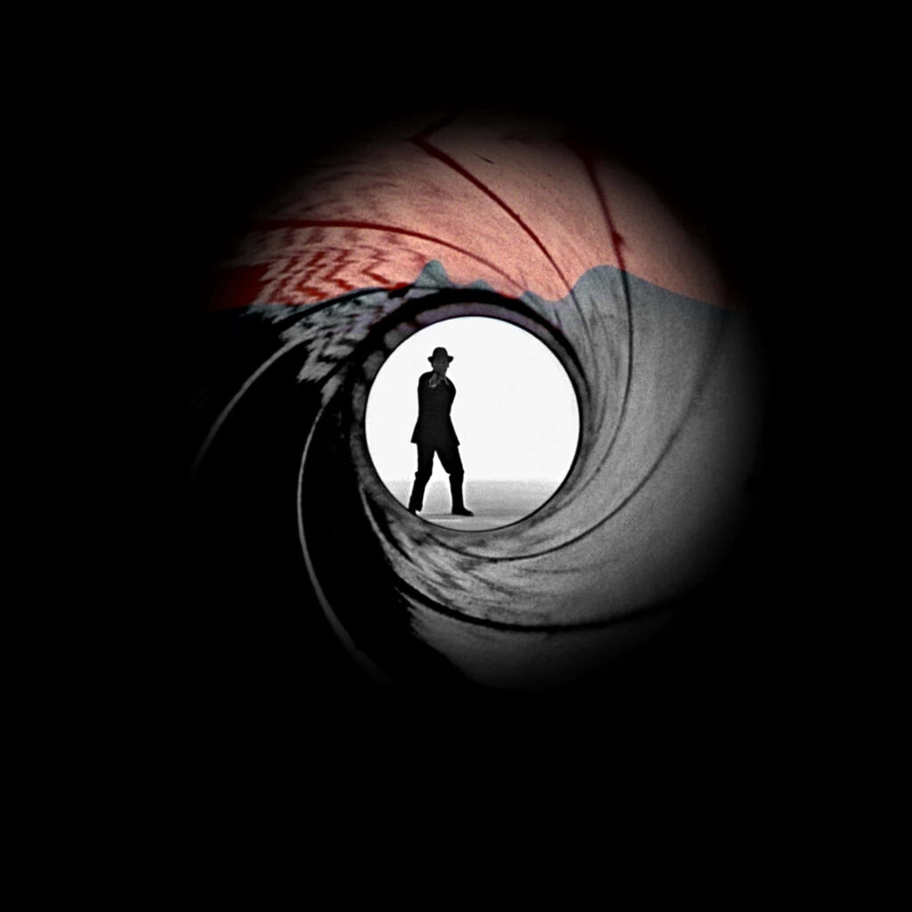 Classic Bond Wallpaper: Iconic Gun Barrel & Silhouette Design