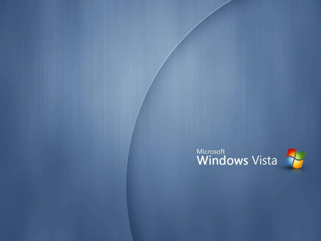 Classic Microsoft Windows Vista wallpaper smooth blue gradient sleek arc iconic logo