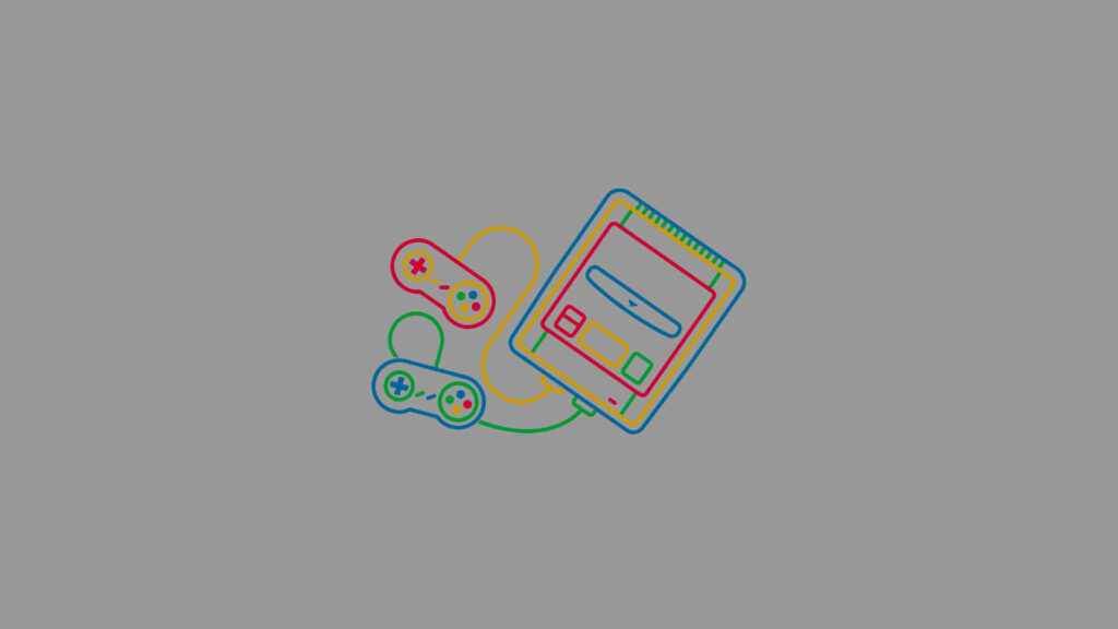 Classic Retro Wallpaper: Iconic Gaming Console on Sleek Grey Background