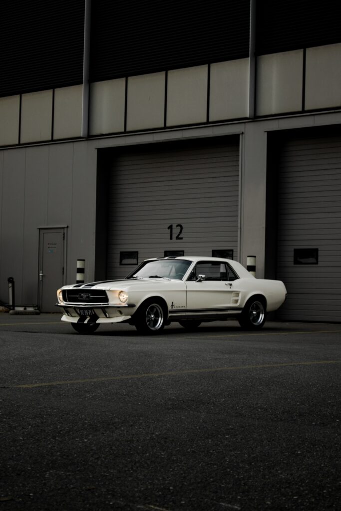 Classic Mustang Meets Modern Industrial: Timeless Automotive Wallpaper