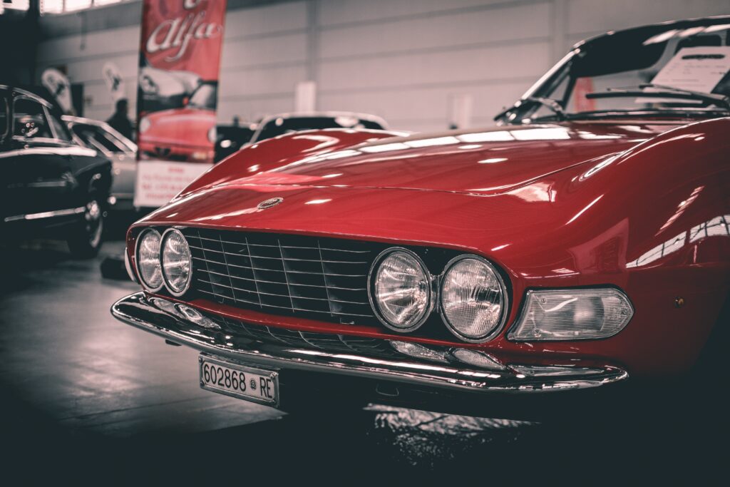 Stunning Red Classic Car Wallpaper - Retro Elegance & Vintage Charm