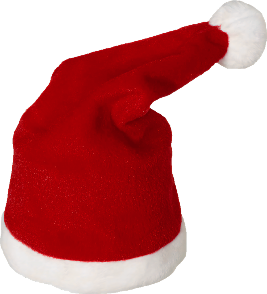 Classic Red Santa Hat with Fluffy Brim & Pom-Pom for Christmas Wallpaper