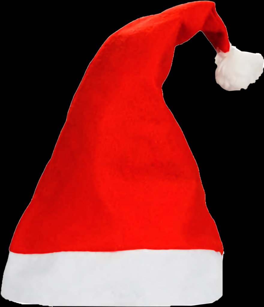 Festive Santa Hat Wallpaper: Classic Red with Fluffy White Pom-Pom