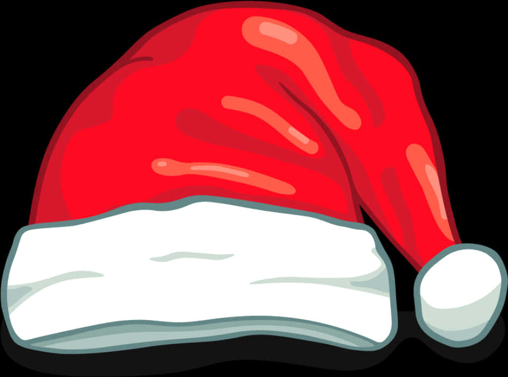 Stylized Red Santa Hat Wallpaper with Transparent Background