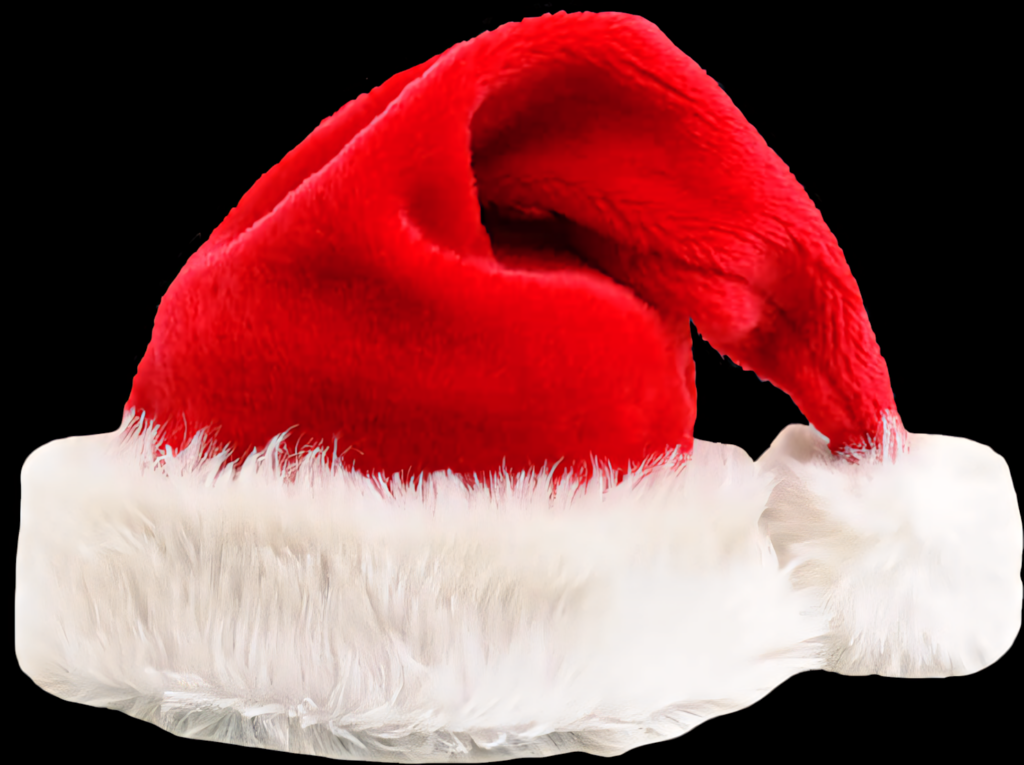 Classic Red Santa Hat Wallpaper with White Trim – Festive Design