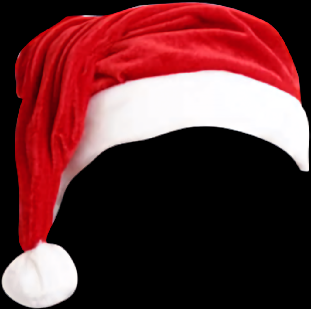 Classic Red Santa Hat with Fluffy Trim - Transparent Background Image Wallpaper