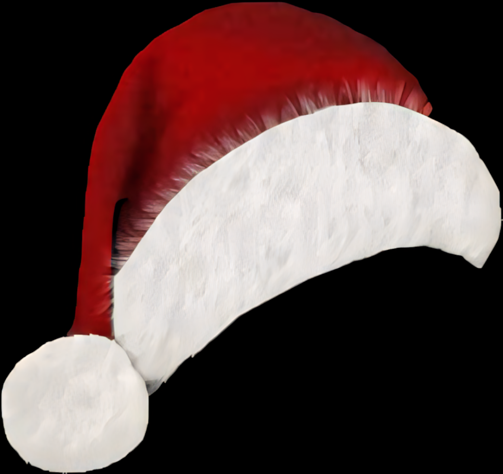 Classic Red Santa Hat with Fluffy White Brim - Festive Design Element Wallpaper
