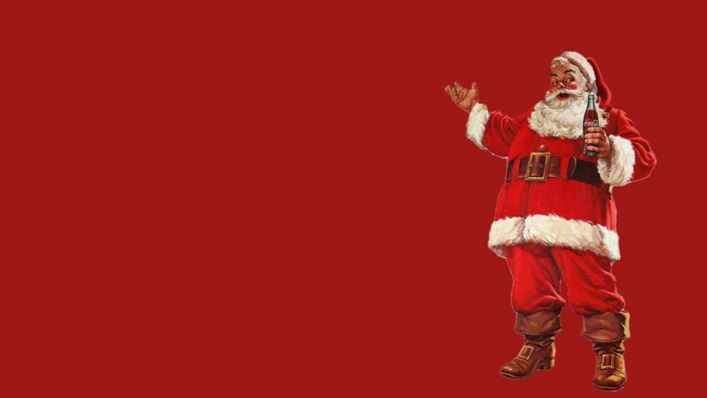 Classic Santa Claus Coca-Cola Wallpaper for Festive Holiday Spirit