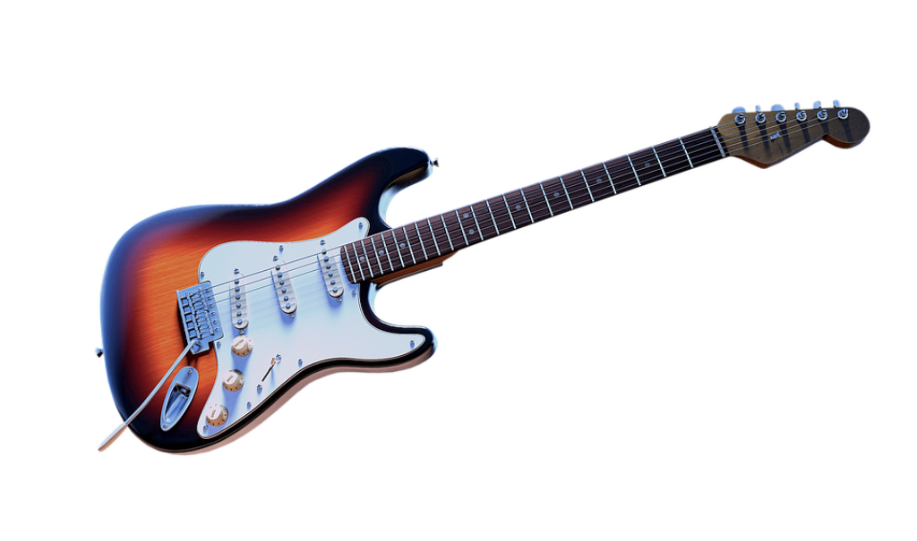 Classic Sunburst Electric Guitar Wallpaper - Warm Gradient Design