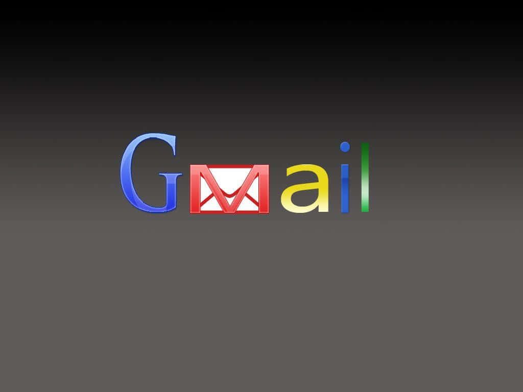 Clean Gmail wallpaper with classic red white envelope logo on dark gradient background desktop