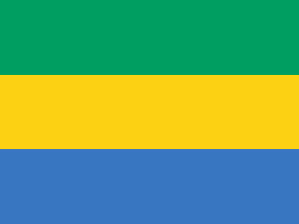Gabon Flag Wallpaper: Clean Vector Design of Green, Yellow, Blue