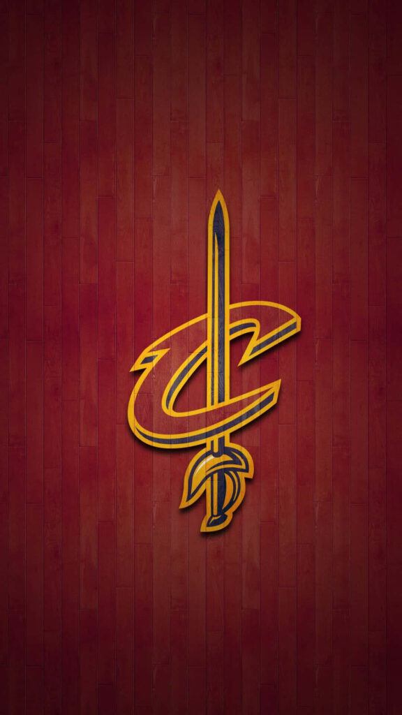 Cleveland Cavaliers logo on textured deep red basketball court background NBA wallpaper
