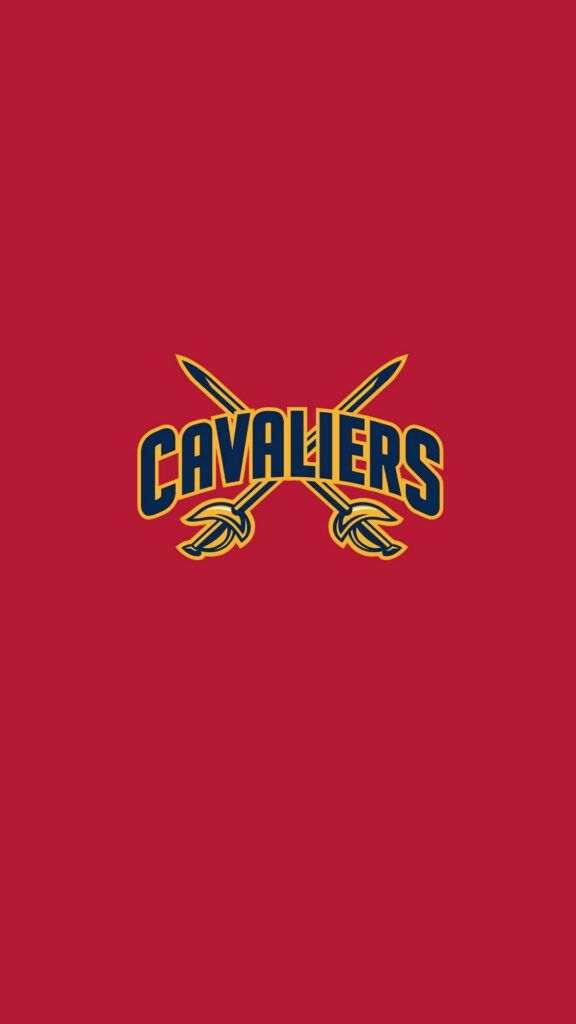 Cleveland Cavaliers logo with crossed swords on bold red background NBA basketball wallpaper