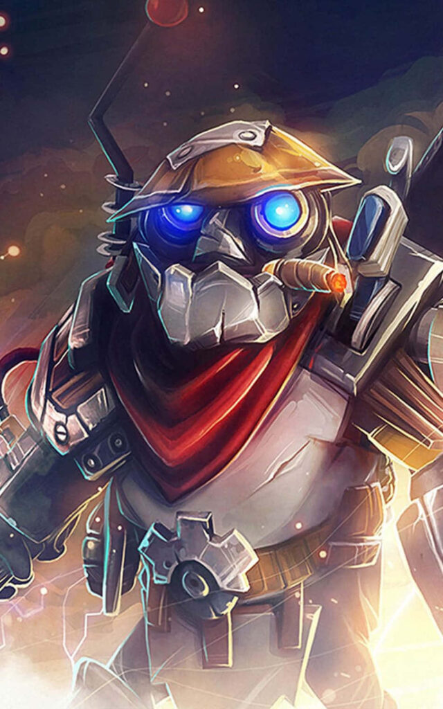 Boldly Engaging Foes: Clockwerk's Epic Hookshot Maneuver in Dota 2's Thrilling Multiplayer Arena Wallpaper