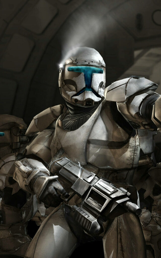 Star Wars Clone Commando Wallpaper: Elite Soldier in Action