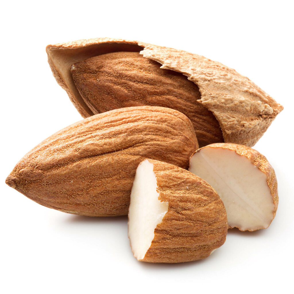 Close-Up of Cracked Almond Shells: Natural Texture Wallpaper