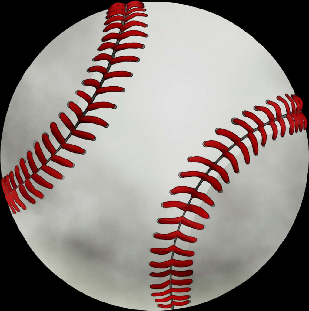 Close-Up Baseball Stitching Wallpaper: Red Threads on White Ball