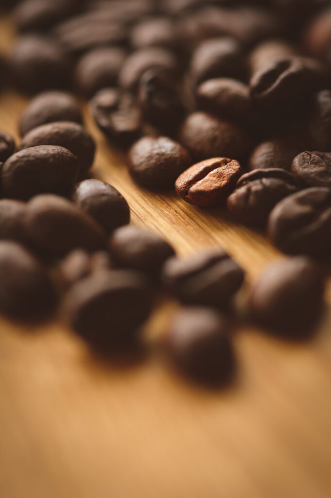 Close-Up Coffee Beans Wallpaper: Rich Texture & Earthy Tones
