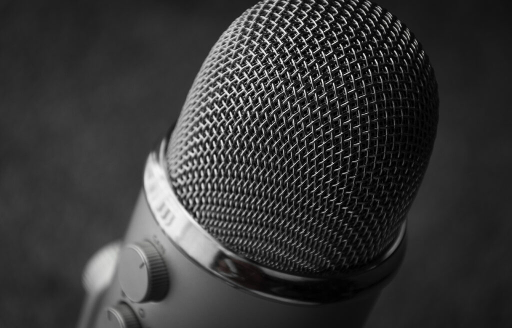 Stunning Close-Up Gray Microphone Wallpaper for Audio Enthusiasts
