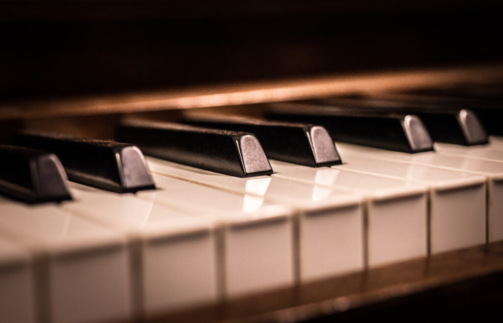 Vintage Piano Keys Macro Wallpaper: High-Res Artistic Background