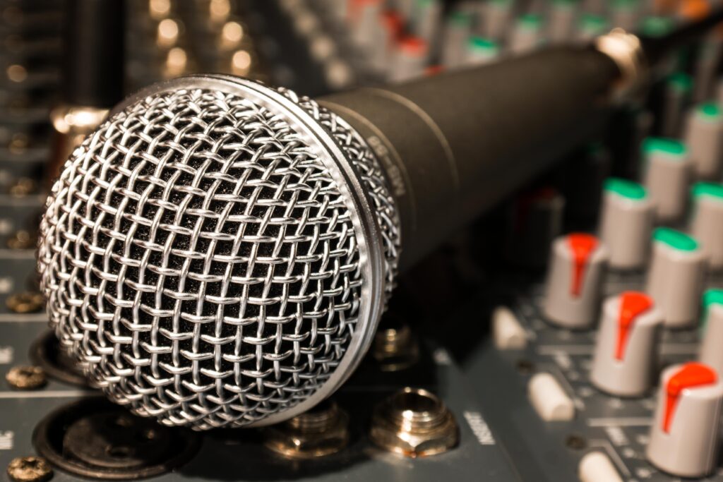 Close-Up Microphone & Mixer Wallpaper for Music Production