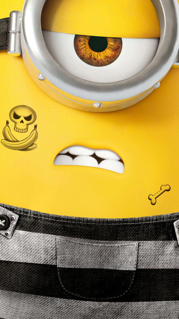 Close-Up Minion Portrait from Despicable Me 3 - Fun Wallpaper
