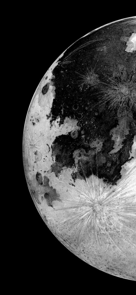 Stunning Dark Moon Wallpaper: Close-Up of Craters & Textures