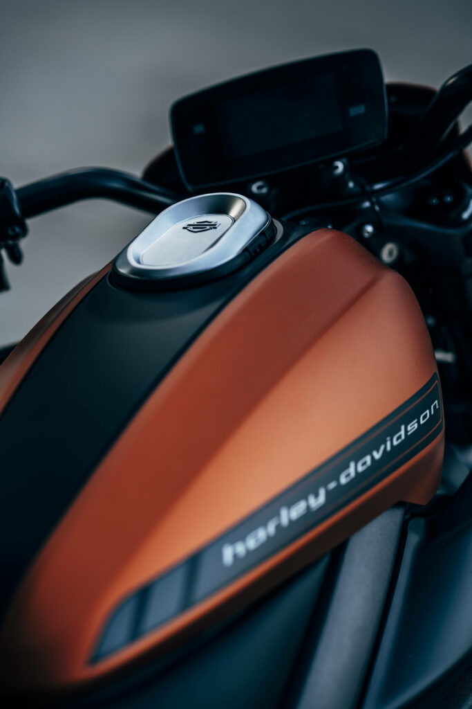 Stylish Orange Harley-Davidson Motorcycle Fuel Tank Wallpaper