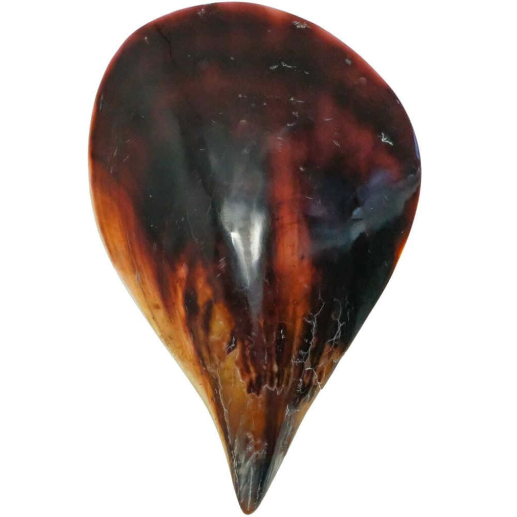 Close-up of tortoiseshell guitar pick with rich brown amber marbled patterns and natural texture Wallpaper