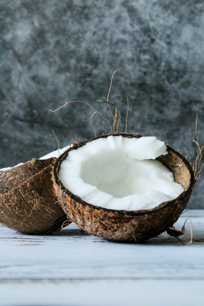 Refreshing Tropical Coconut Wallpaper: Close-Up with Textured Background