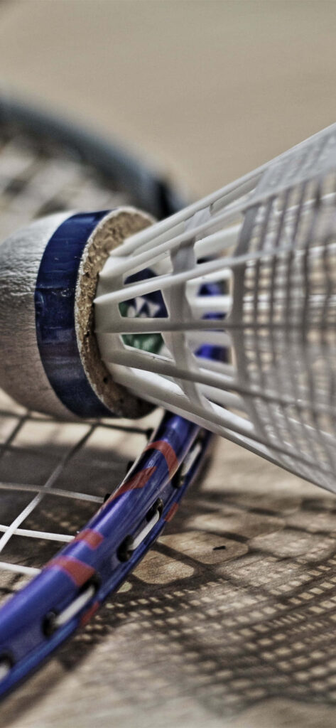 Intricate Badminton Racket & Shuttlecock Wallpaper Background